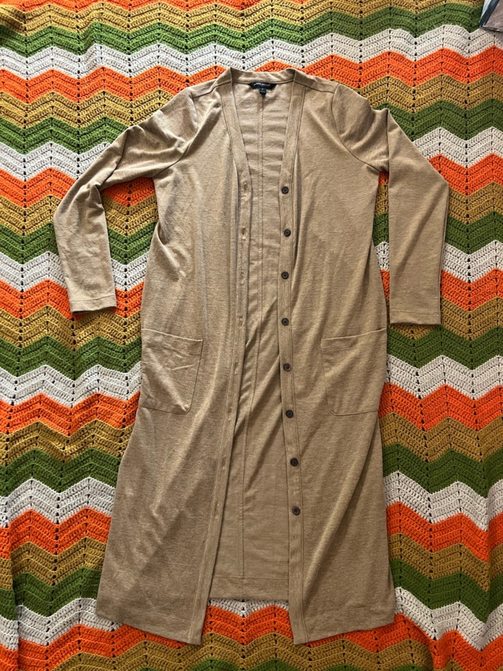 Banana Republic Long Button-Front Duster Cardigan